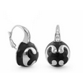 Lauren G. Adams Bamboo Scroll Earrings (Silver/Black)